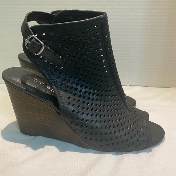 Lucky Brand Shoes - Lucky Brand Open Toe Sling Back Ankle Wedge